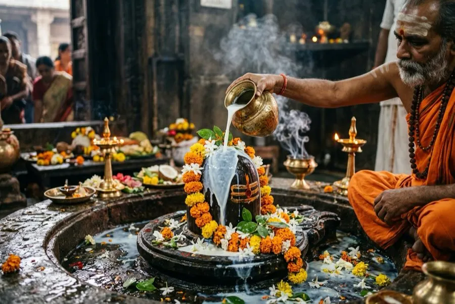 Rudra Abhishekam ceremony